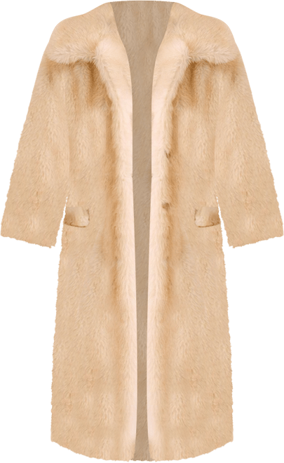 Women's Belted Tipped Faux Fur Coat