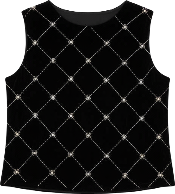 Women's Chiva Beaded Velvet Top