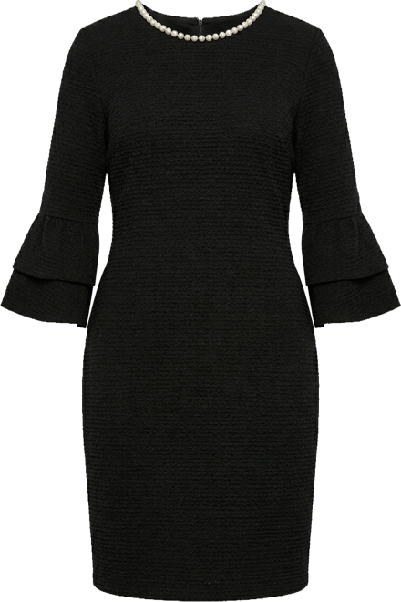 NY Collection Plus Size Crew Neck 3/4-Sleeve Dress - Macy's
