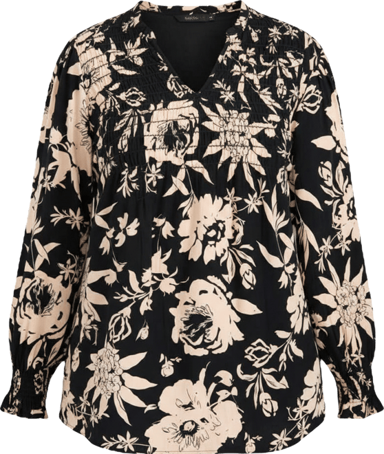 Women's Plus Size Marcie Shirred Detail Blouse Tops