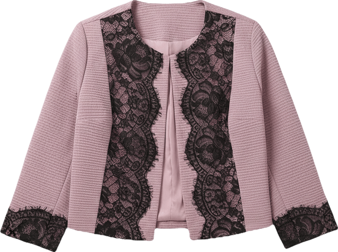 Plus Size Long Sleeve Ponte Cropped Jacket