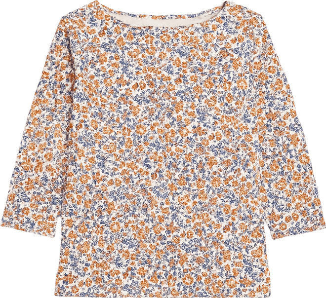 Plus Size Cotton Boat-Neck Top, Macy's Exclusive