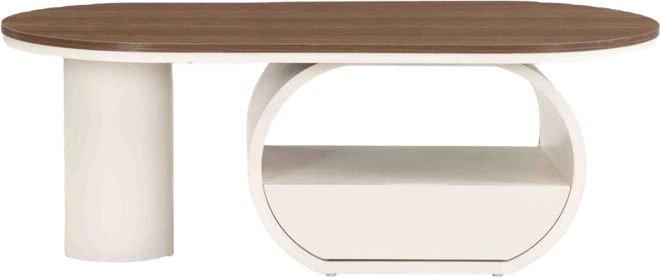 Luxury Oval Coffee Table w/ Storage
