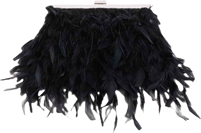 All Over Feather Frame Clutch