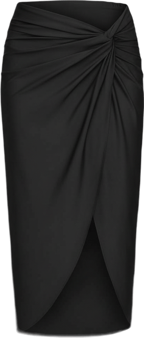 Donna Karan Women's Draped Side-Slit Sarong Skirt