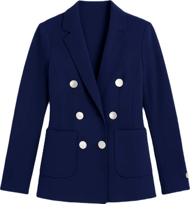 Petite Faux Double-Breasted Peak-Lapel Jacket
