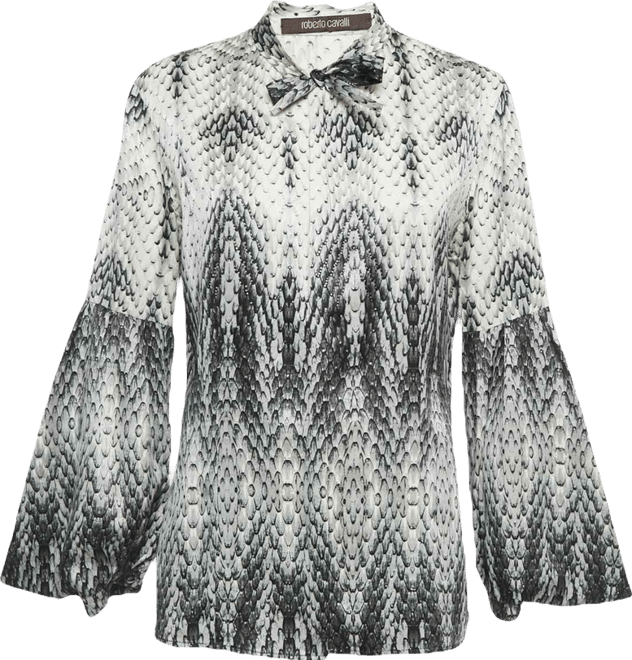 Women's Printed Neck Tie Detail Shirt