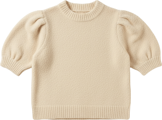 Women's Boucle Puff Sleeve Knit Top