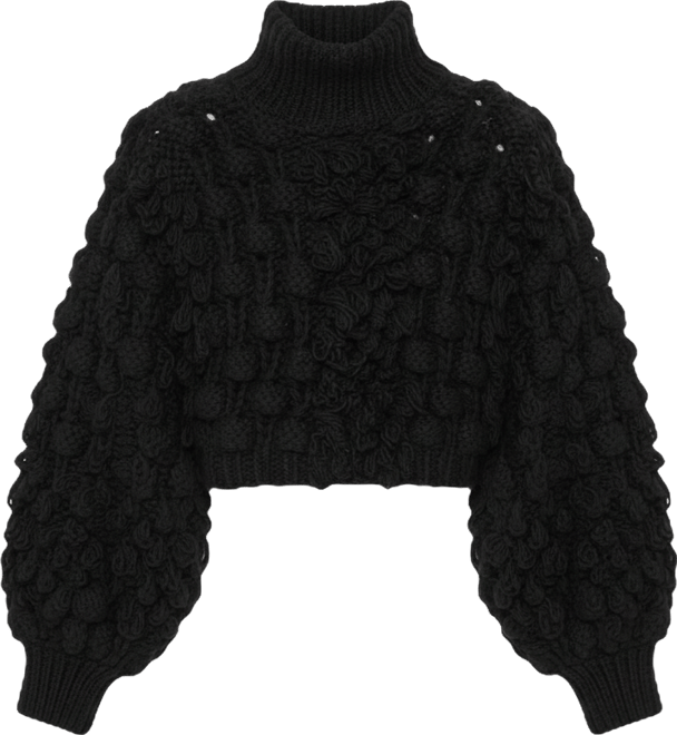 Women's High Neck Cropped Sweater