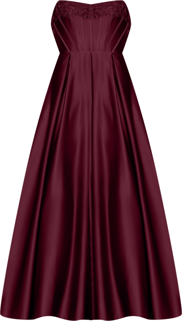 Juniors' Embellished Strapless Ball Gown