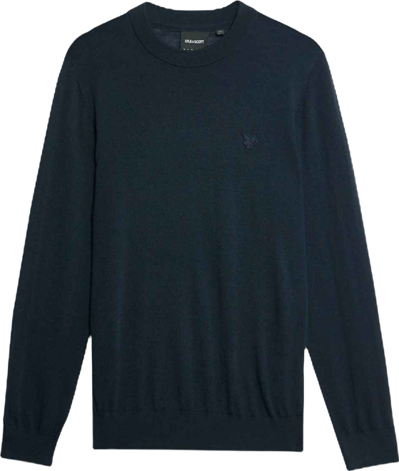 Men's Tonal Eagle Merino Crew Neck Sweater