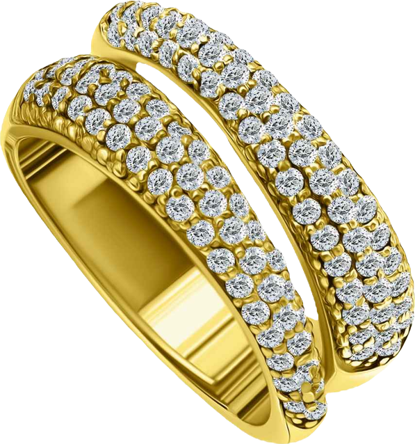 Pave Cubic Zirconia Band Ring in Silver Plate