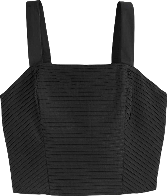 Women's Cropped Pintuck-Pleat Tank Top, Macy's Exclusive