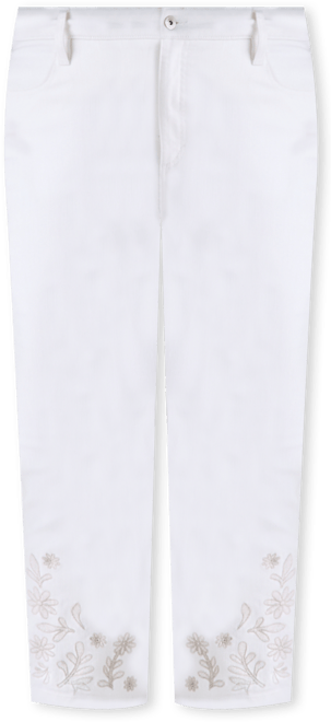 Plus Size Embroidered High-Rise Straight-Leg Cropped Jeans, Macy's Exclusive