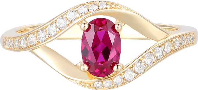 Lab Grown Multi Gemstone Ring in Sterling Silver (also in 14k Gold Over Sterling Silver)