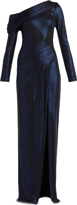 Women's Toryn Metallic Pleated Draped Gown.