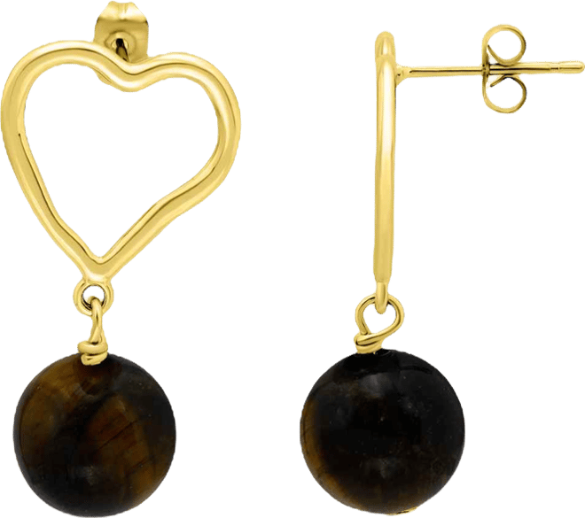 Gold Plated Open Heart Post Earrings