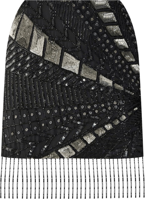 Women's Panelled Tassel Sequin Mini Skirt