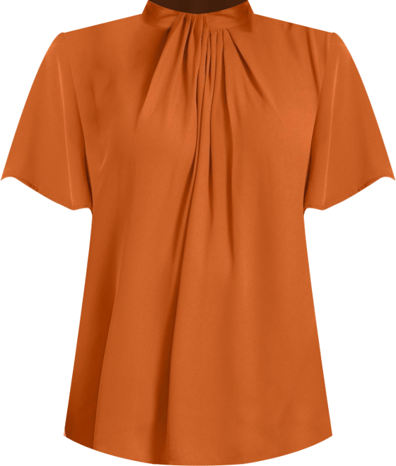 Women's Plus Size Twist Front Mockneck Flutter Sleeve Blouse