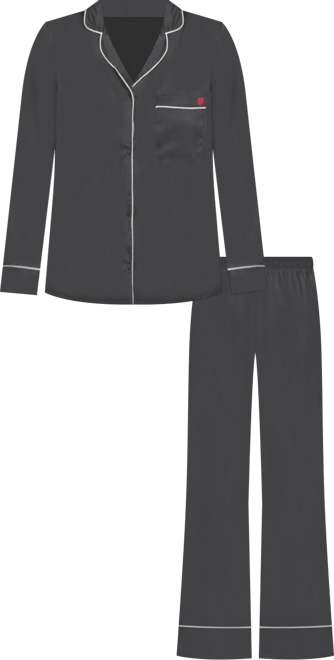 Women's Satin Pj Set Long Pajama