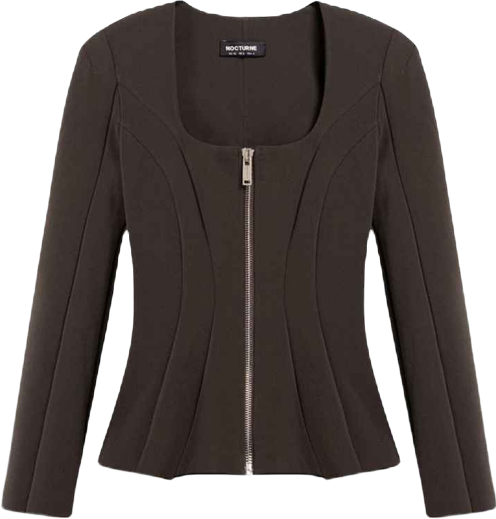 Women's Zip-Front Structured Top