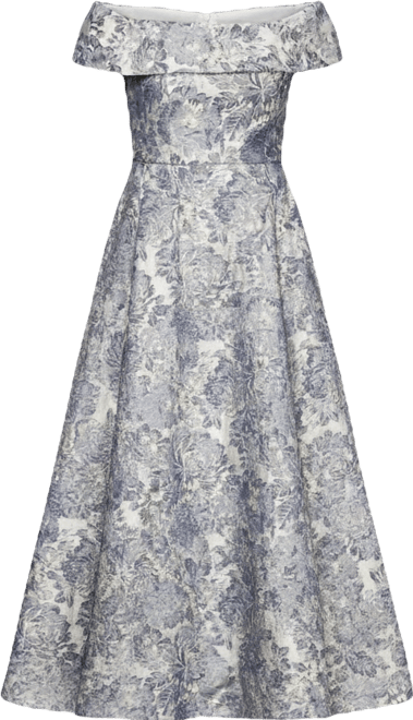 Printed Off-The-Shoulder Gown