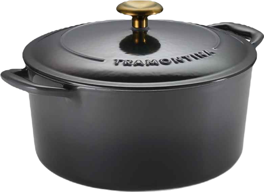 Bestow Enameled Cast Iron 5.5-Quart Round Dutch Oven Pot with Lid