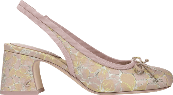 Diane Slingback Block-Heel Ballet Pumps