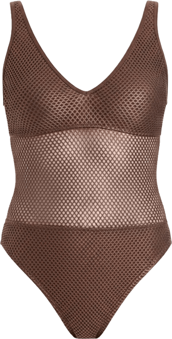 Sea Crochet Over The Shoulder Scoop Neck Tank Swimsuit