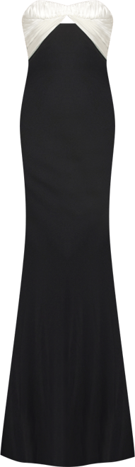 Juniors' Scuba Crepe Pleated Bust Gown