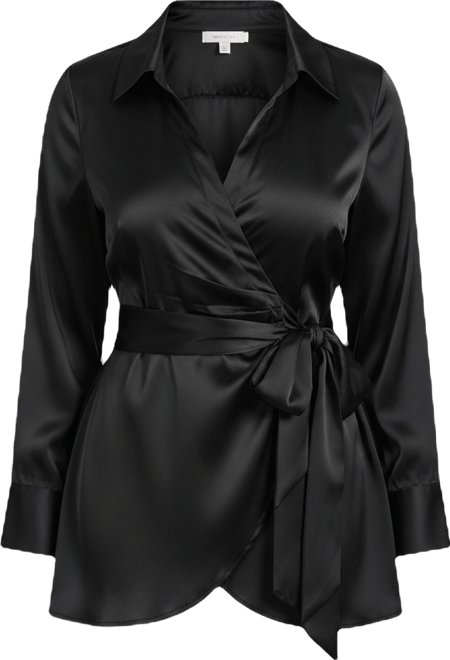 Women's Goldi Satin Wrap Blouse