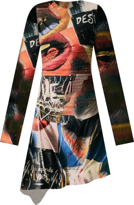 Women's Printed Dress With Lips