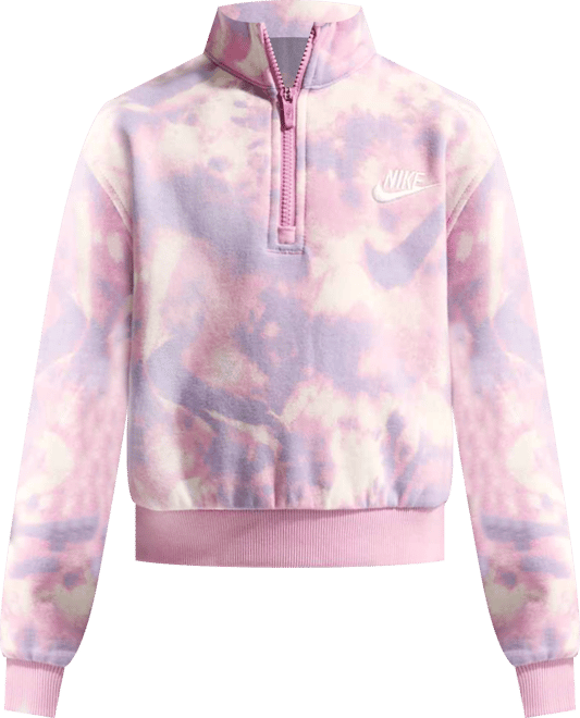 Nike Sportswear Club Fleece Big Kids' (Girls') Long-Sleeve Half-Zip Top