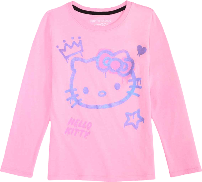 Girls 5-20 Hello Kitty Spray Paint Long-Sleeve T-Shirt, Macy's Exclusive