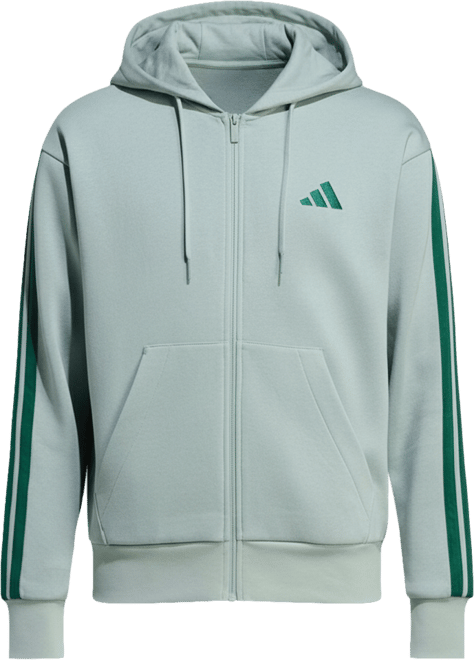 Men's Regular-Fit 3-Stripes Full-Zip Fleece Hoodie