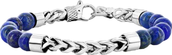 Stainless Steel Genuine Bead & Chain Bracelet