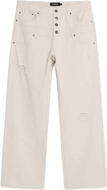 Men's Double Waist Ripped Trousers