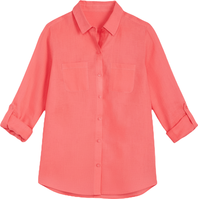 Petite 100% Linen Button-Front Shirt, Created for Macy's