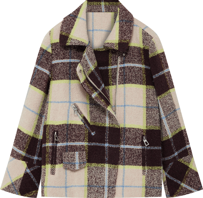 Women's Checked short double-breasted coat