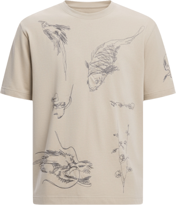 Men's T-shirt with carp drawings