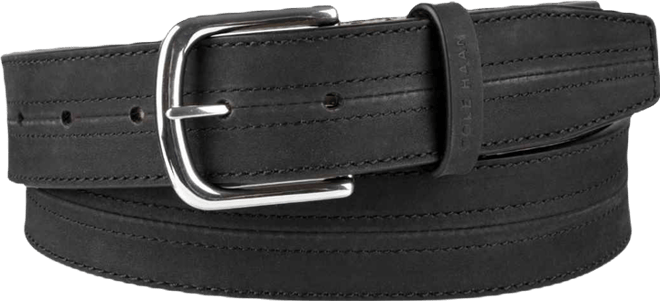 Men's Seam-Stitched Leather Dress Belt