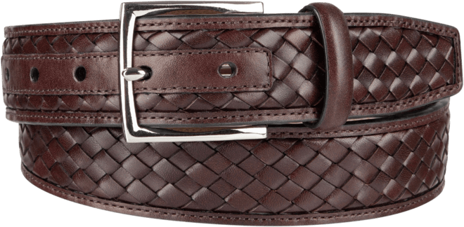 Men's Woven Inlay Leather Dress Belt