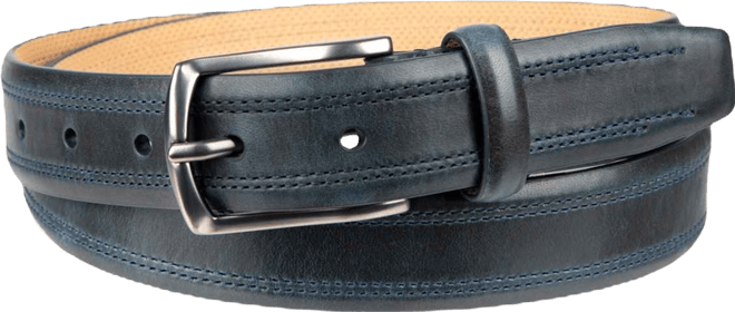 Men's Double Stitched Leather Dress Belt