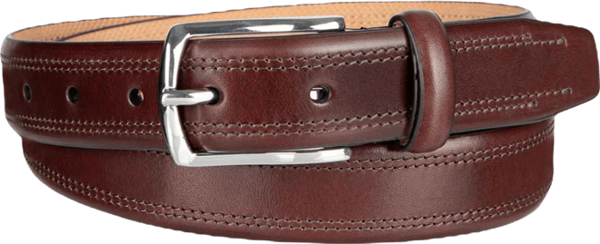 Men's Double Stitched Leather Dress Belt