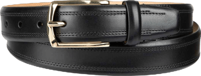 Men's Double Stitched Leather Dress Belt