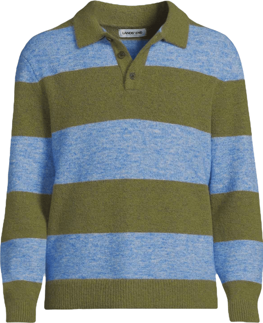 Men's Long Sleeve Fuzzy Sweater Polo