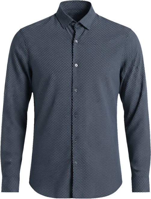 Men's Slim-Fit Diamond Geo Print Shirt