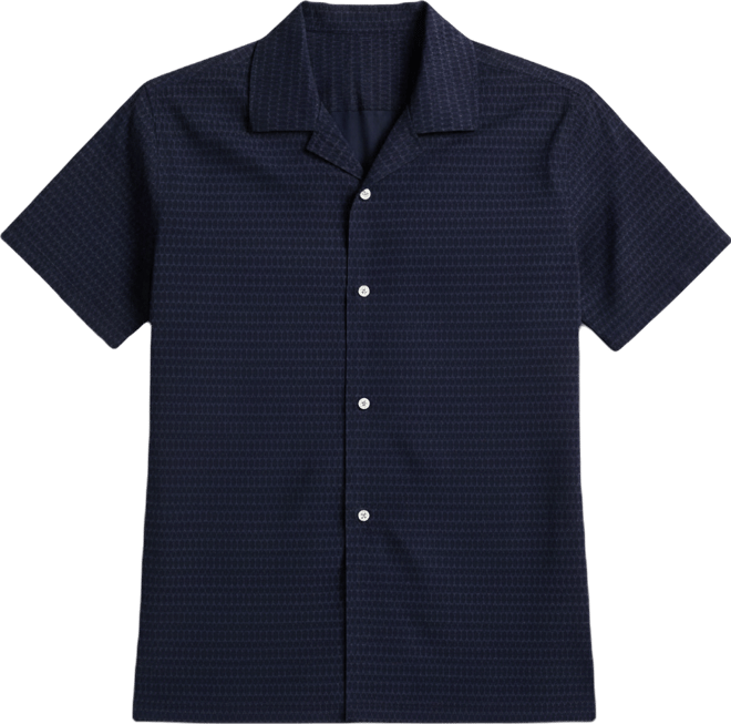 Men's Hexagon Pop Print Camp-Collar Shirt