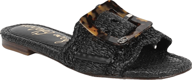 Women's Bambi Raffia Buckle Slide Sandals