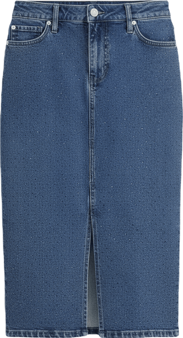 Women's Studded Denim Cotton Midi Skirt, Macy's Exclusive